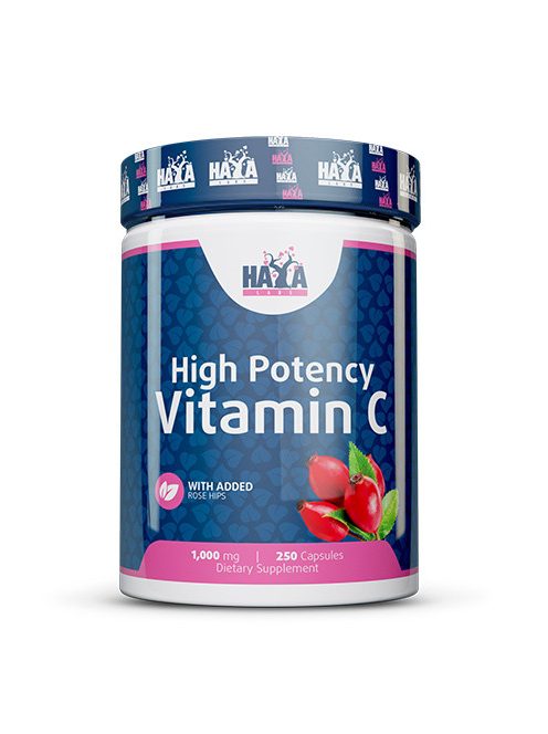 Haya Labs High Potency Vitamin C with Rose Hips 1000mg / 250 Caps. - C-vitamin