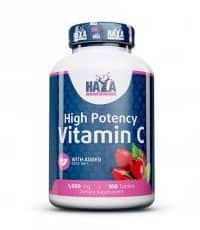HAYA LABS - Vitamin C with Rose Hips 500mg / 100 Caps.