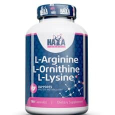 Haya Labs L-Arginine+L-Ornithine+L-Lysine - aminósav kombináció - 100 kapszula
